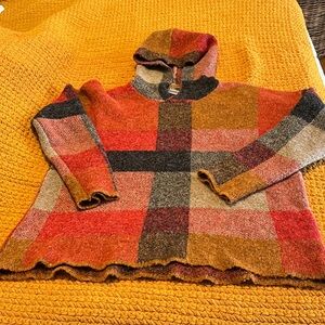 Natural Reflections Red and Brown Plaid Women's Sweater